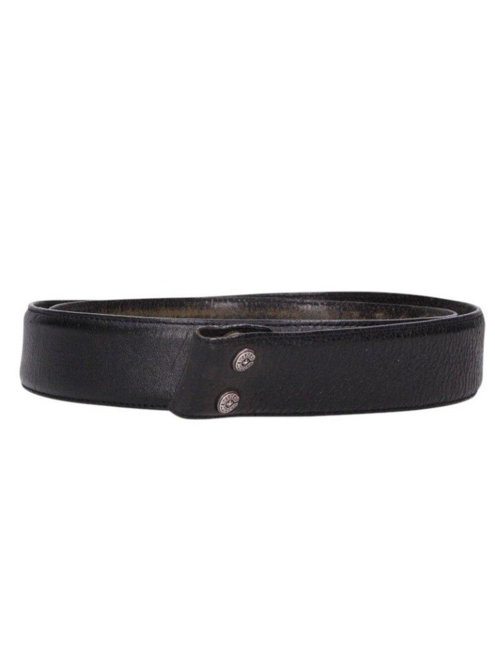Chrome Hearts 1.5 Strap Scroll Label Rivets Leather Belt 34